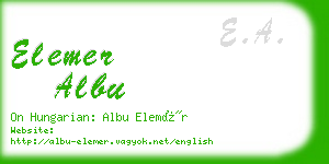 elemer albu business card